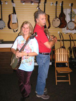 Wayne Rogers and Mary Cox  with Cello Banjo